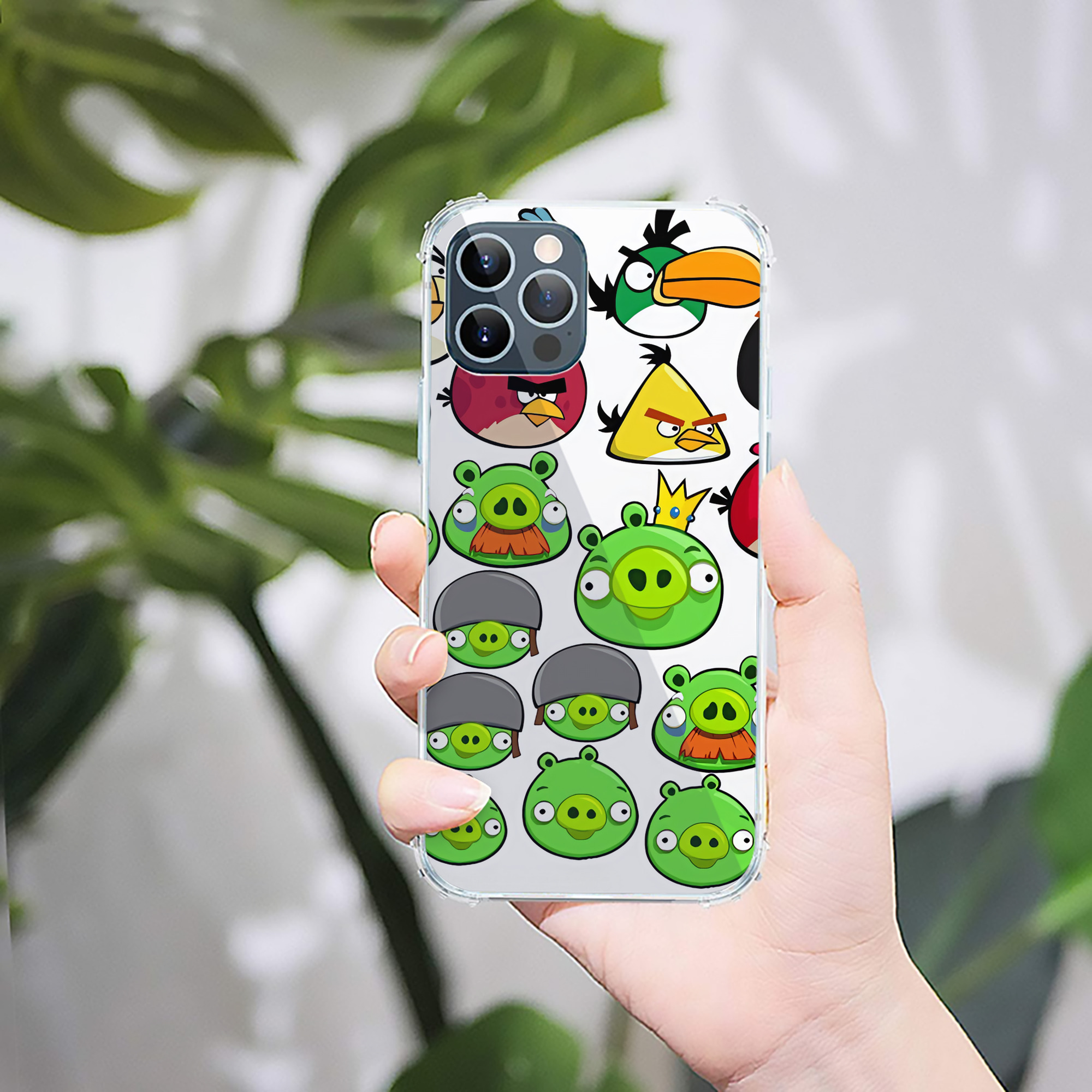 （画像用） Angry Birds アングリーバード 【iPhone 12シリーズ対応】透明スマホケース（クリアソフトケース）